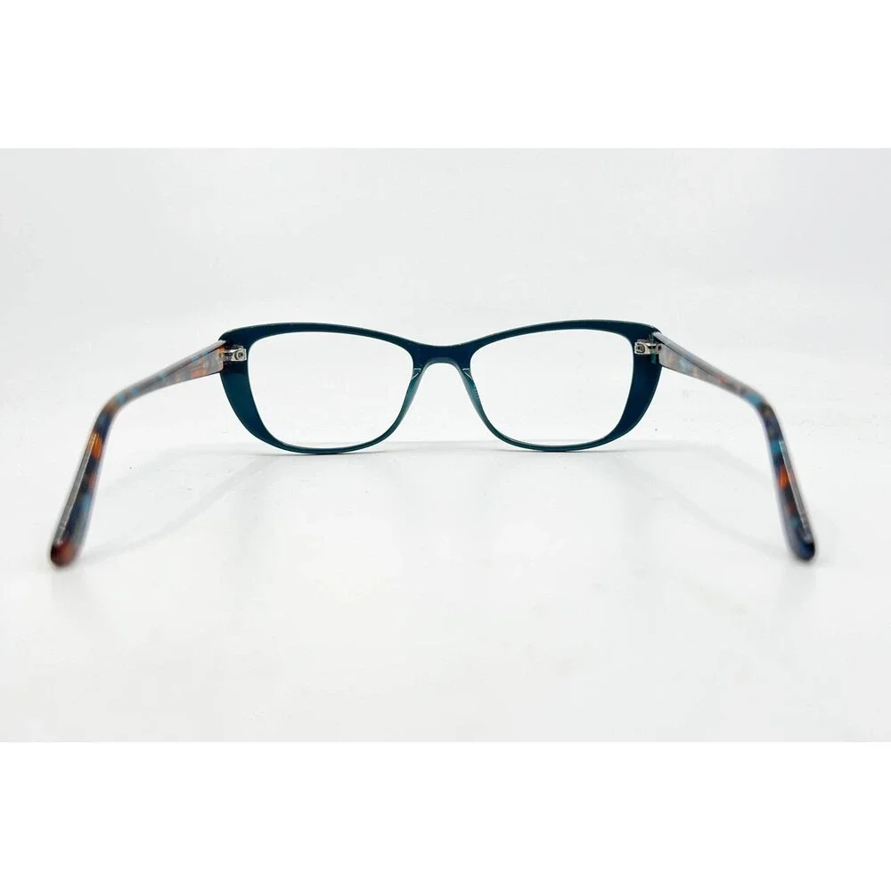 W150 Eyeglass Frames Women Teal Tortoise Cat Eye 53-17-135 53mm
